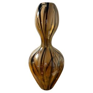 ❤️16" Murano Style Huluping Double Gourd Amber Swirl Art Glass Vase
Unsigned